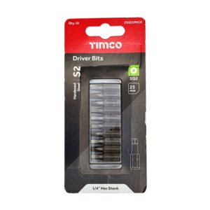 Square Driver Bit 25mm (10 Pieces)