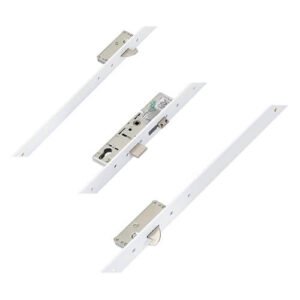 ERA Latch Deadbolt 2 Hooks Split Spindle 44mm Flat White Faceplate Multipoint Door Lock