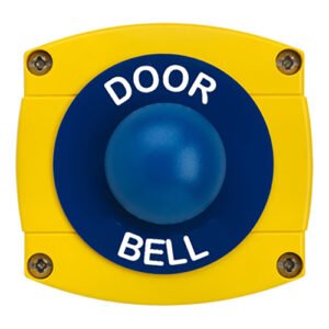 CQR AEB48 IP66 Yellow/Blue Surface Box With Momentary Blue Dome - Legend "Door Bell" (LEAD TIME: 2-3 DAYS)