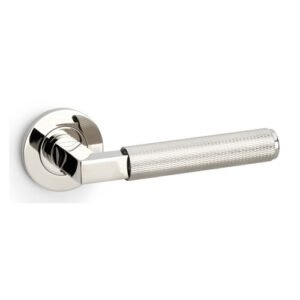 Alexander & Wilks AW200PNPVD Hurricane Knurled Lever On Round Rose - Polished Nickel (LEAD TIME: 2-3 DAYS)