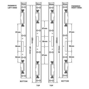 Lockmaster UPVC 2 Rollers Hookbolt Keep Set