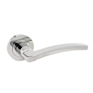 TSS Golf Lever Handle on Round Rose Door Furniture