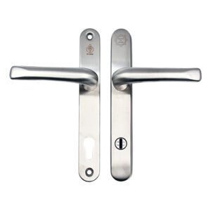 TSS TS007 2 Star Grade 304 Stainless Steel Lever Lever UPVC Multipoint Door Handles - 92mm PZ Sprung 210mm Screw Centres