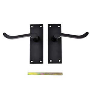 TSS Black Victorian Scroll Lever On Plate Furniture