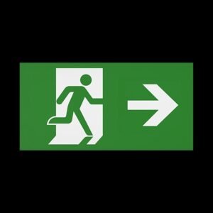 CQR BL/310/LEG/LR Emergency Legend for Blade Exit Sign, Arrow Left / Right (LEAD TIME: 2-3 DAYS)